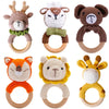 1PC Baby Ratter Toys Wooden Teether Crochet Animals BPA Free Rattle Toy Newborn Amigurumi Teether Baby Rattles Gifts For Newborn - Bebe Kool