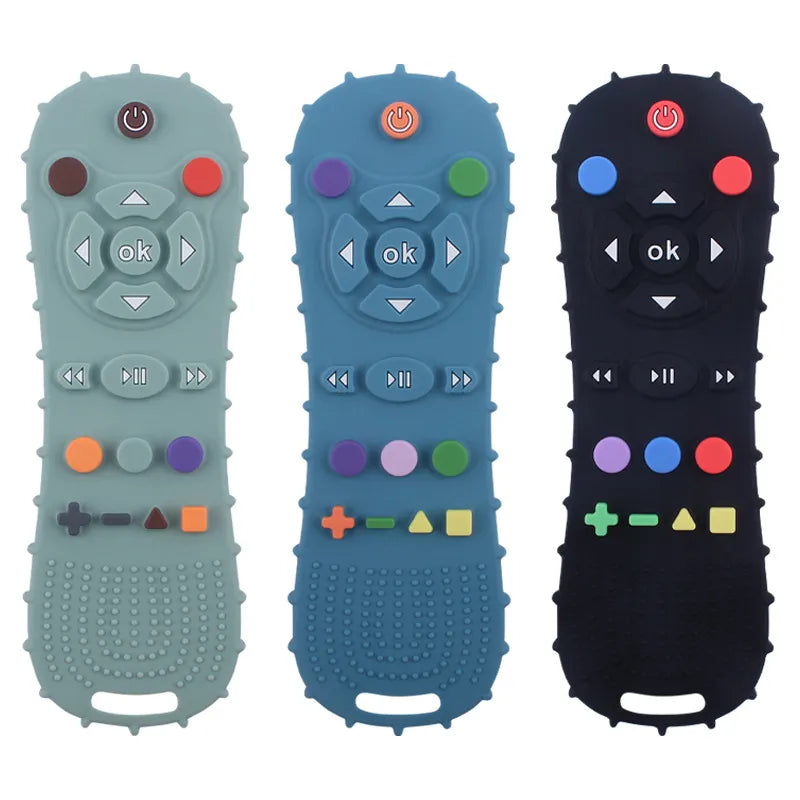 1Pcs Baby Teether TV Remote Control Shape Silicone Teether for Rodent Gum Pain Teething Toy Kids Sensory Educational Toy - Bebe Kool