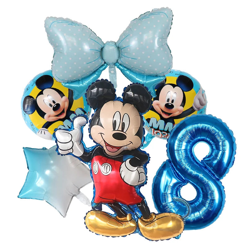 1set Disney Mickey Minnie Mouse Boys Girl Birthday Party Decor Kids Toys Ballon 1 2 3 4 5 6 7st Baby Shower Supplies Air Globos - Bebe Kool