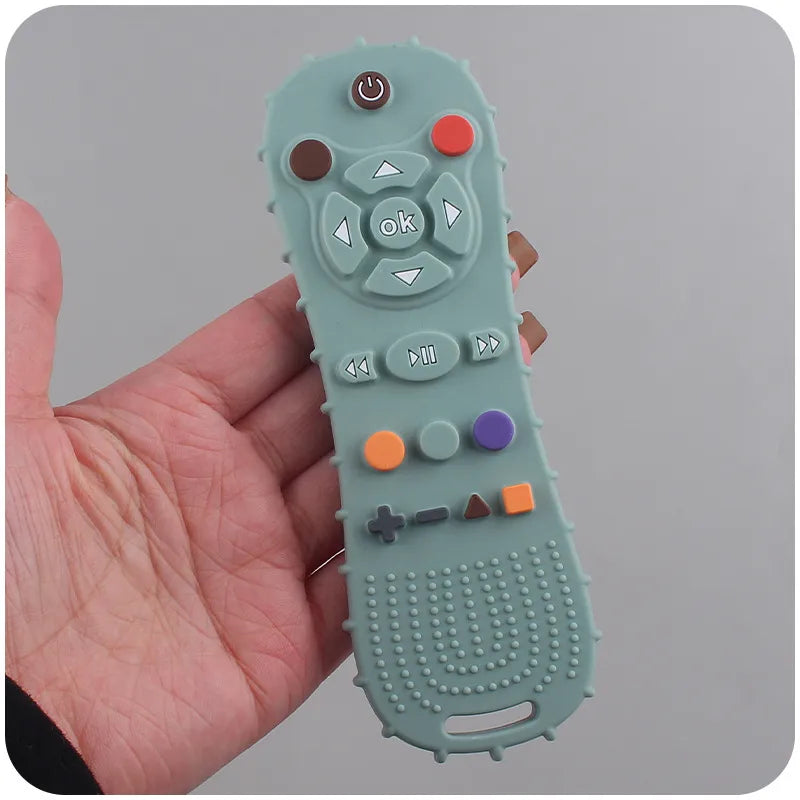 1Pcs Baby Teether TV Remote Control Shape Silicone Teether for Rodent Gum Pain Teething Toy Kids Sensory Educational Toy - Bebe Kool