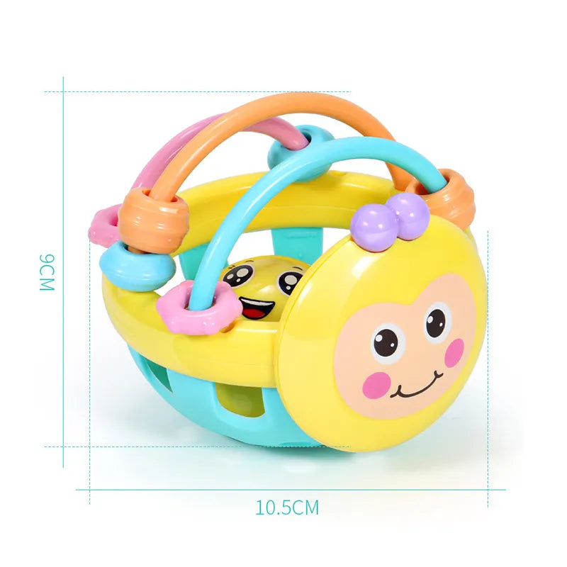 Baby Toys 0 12 Months Rotating Rattle Ball Grasping Activity Baby Development Toy Silicone Teether Baby Sensory Toys for Babies - Bebe Kool