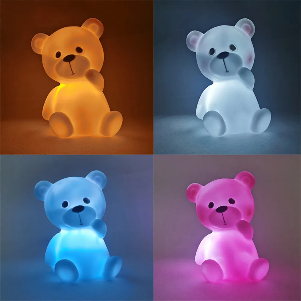 Led Night Light Cute Cartoon Animal Lamp Bear Unicorn Cloud Star Moon Nightlight for Baby Kids Room Bedside Bedroom Living Room - Bebe Kool