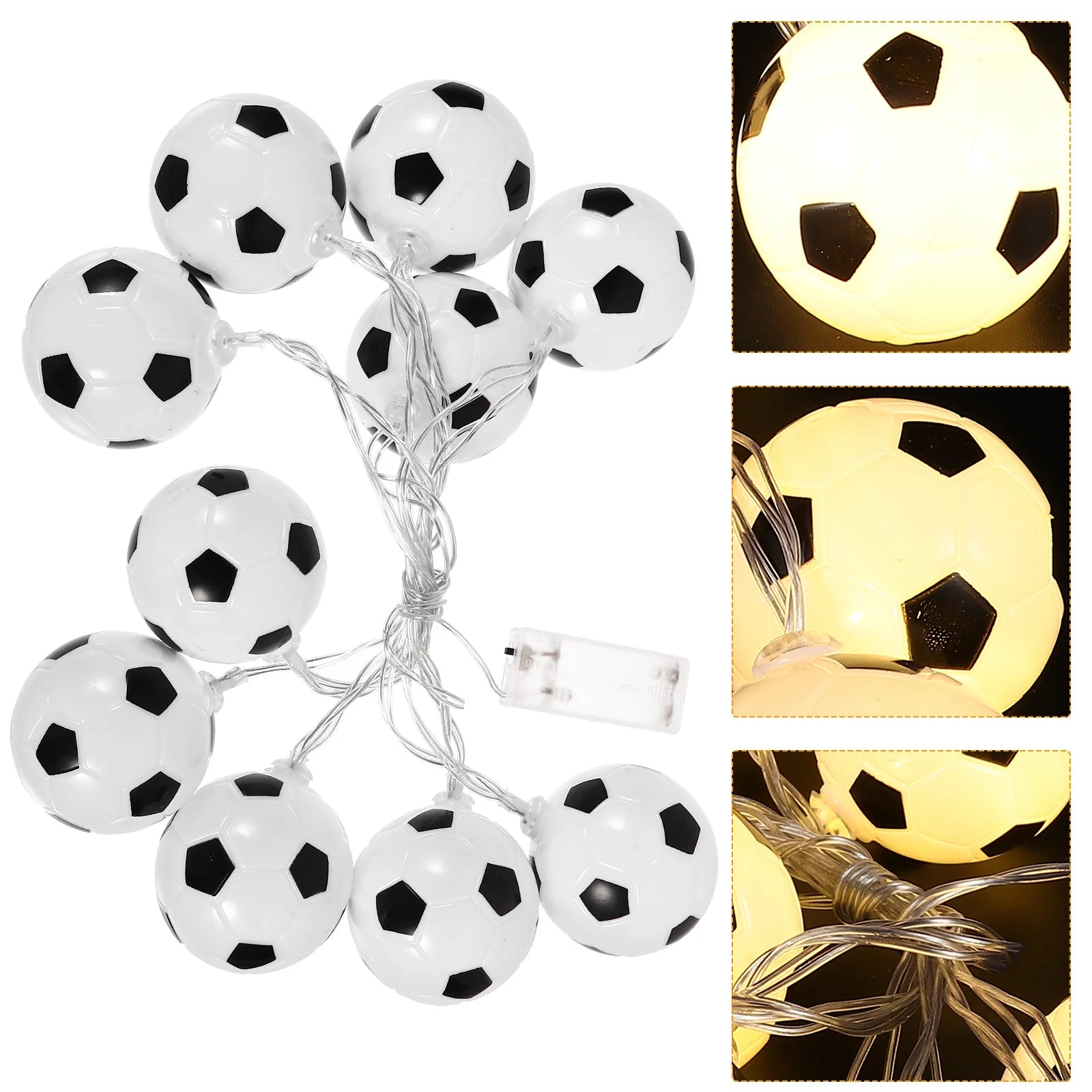 Kid Football Light Lamp Fairy Hanging String Soccer Led Night Novelty Nursery Up Banner Party Nightlight Football - Bebe Kool