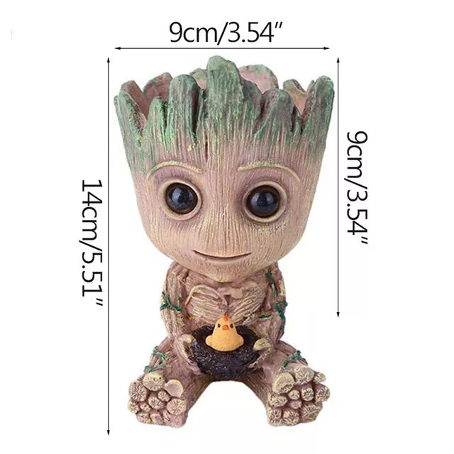 disney Marvel Avengers Groot Mini figure Pen Holder  Flower Pot Anime Toys Action Figure Sitting Groot Christmas Kids Toys Gifts - Bebe Kool