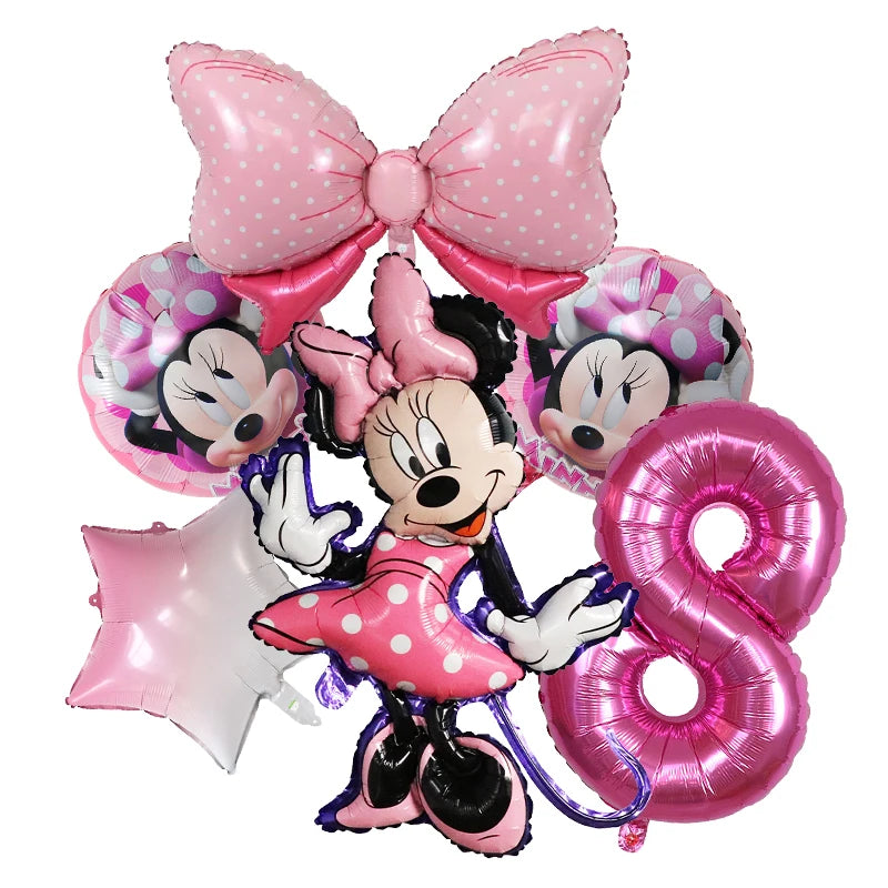 1set Disney Mickey Minnie Mouse Boys Girl Birthday Party Decor Kids Toys Ballon 1 2 3 4 5 6 7st Baby Shower Supplies Air Globos - Bebe Kool