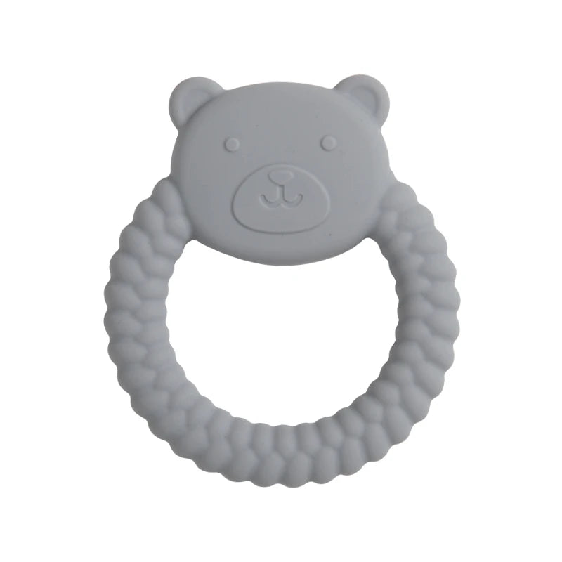 1Pcs Food Grade Baby Silicone Teether Toy Cartoon Rabbit Nursing Teething Ring BPA Free Newborn Health Molar Chewing Accessories - Bebe Kool