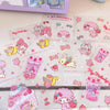 60Sheet/Box Sanrio Sticker Kawaii Hello Kitty Kuromi Cinnamoroll Melody Hand Account Material Decoration DIY Stickers Kids Toys - Bebe Kool