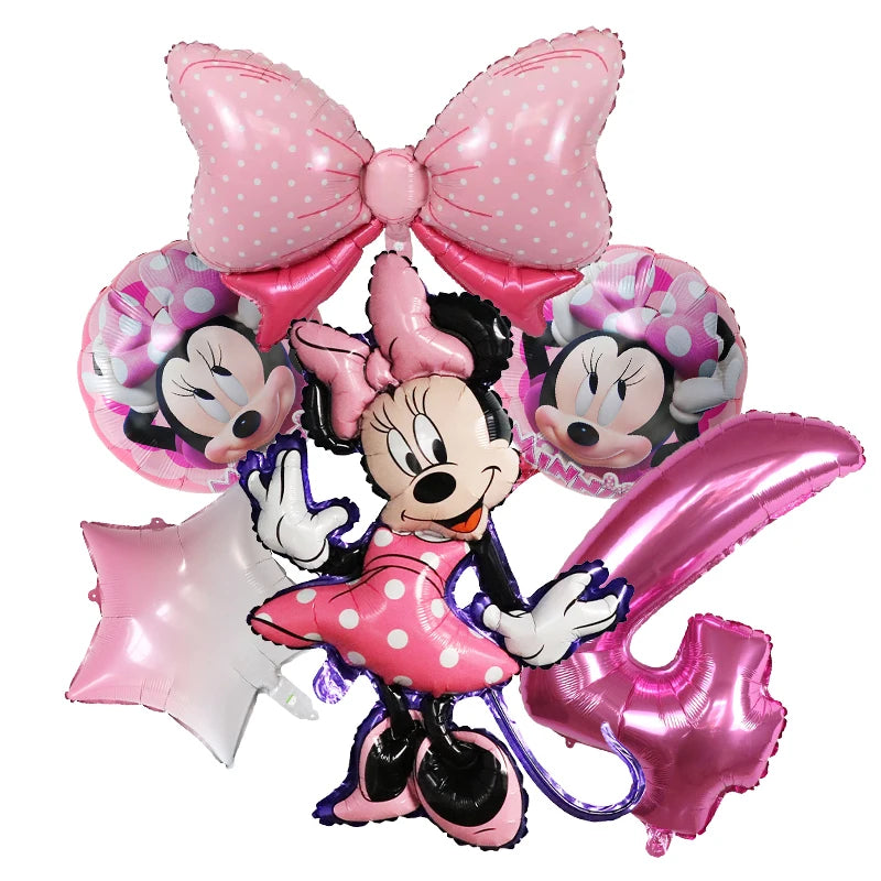 1set Disney Mickey Minnie Mouse Boys Girl Birthday Party Decor Kids Toys Ballon 1 2 3 4 5 6 7st Baby Shower Supplies Air Globos - Bebe Kool