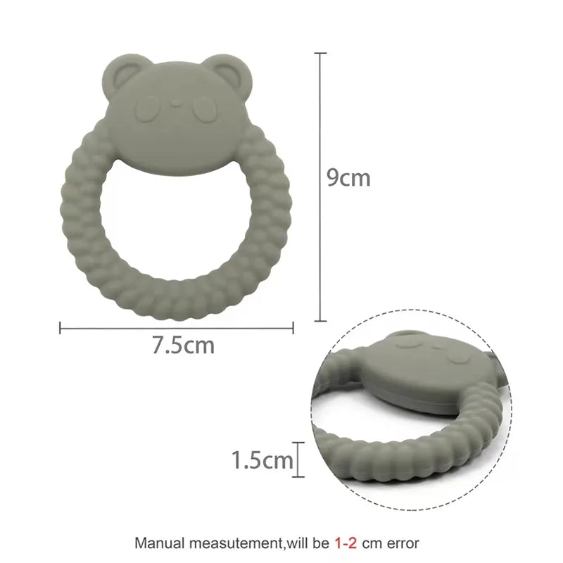 1Pcs Food Grade Baby Silicone Teether Toy Cartoon Rabbit Nursing Teething Ring BPA Free Newborn Health Molar Chewing Accessories - Bebe Kool