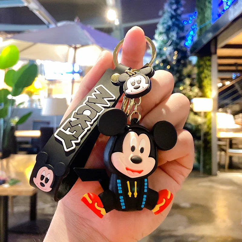 Anime Disney Keychain Cartoon Minnie Mouse Mickey Stitch Cute Doll PVC Keyring Ornament Key Chain Car Pendant Kids Toys Gifts - Bebe Kool