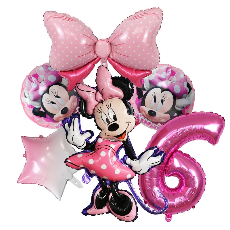 1set Disney Mickey Minnie Mouse Boys Girl Birthday Party Decor Kids Toys Ballon 1 2 3 4 5 6 7st Baby Shower Supplies Air Globos - Bebe Kool