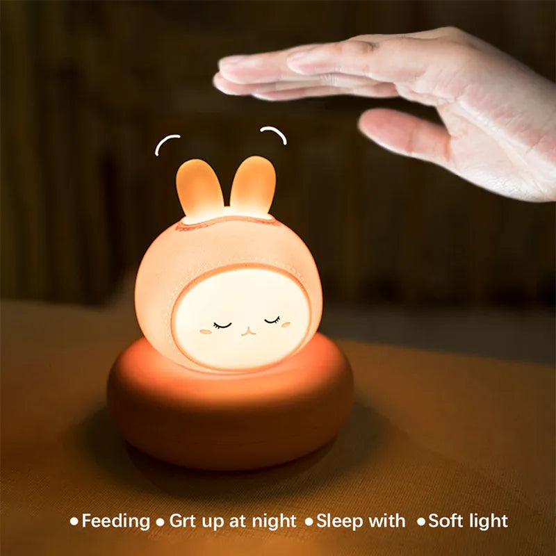 Nightlight Children's Night Light Bear Rabbit Baby Cute For Home Bedroom Kid USB Cartoon Led Lamp Christmas Gift - Bebe Kool