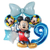 1set Disney Mickey Minnie Mouse Boys Girl Birthday Party Decor Kids Toys Ballon 1 2 3 4 5 6 7st Baby Shower Supplies Air Globos - Bebe Kool