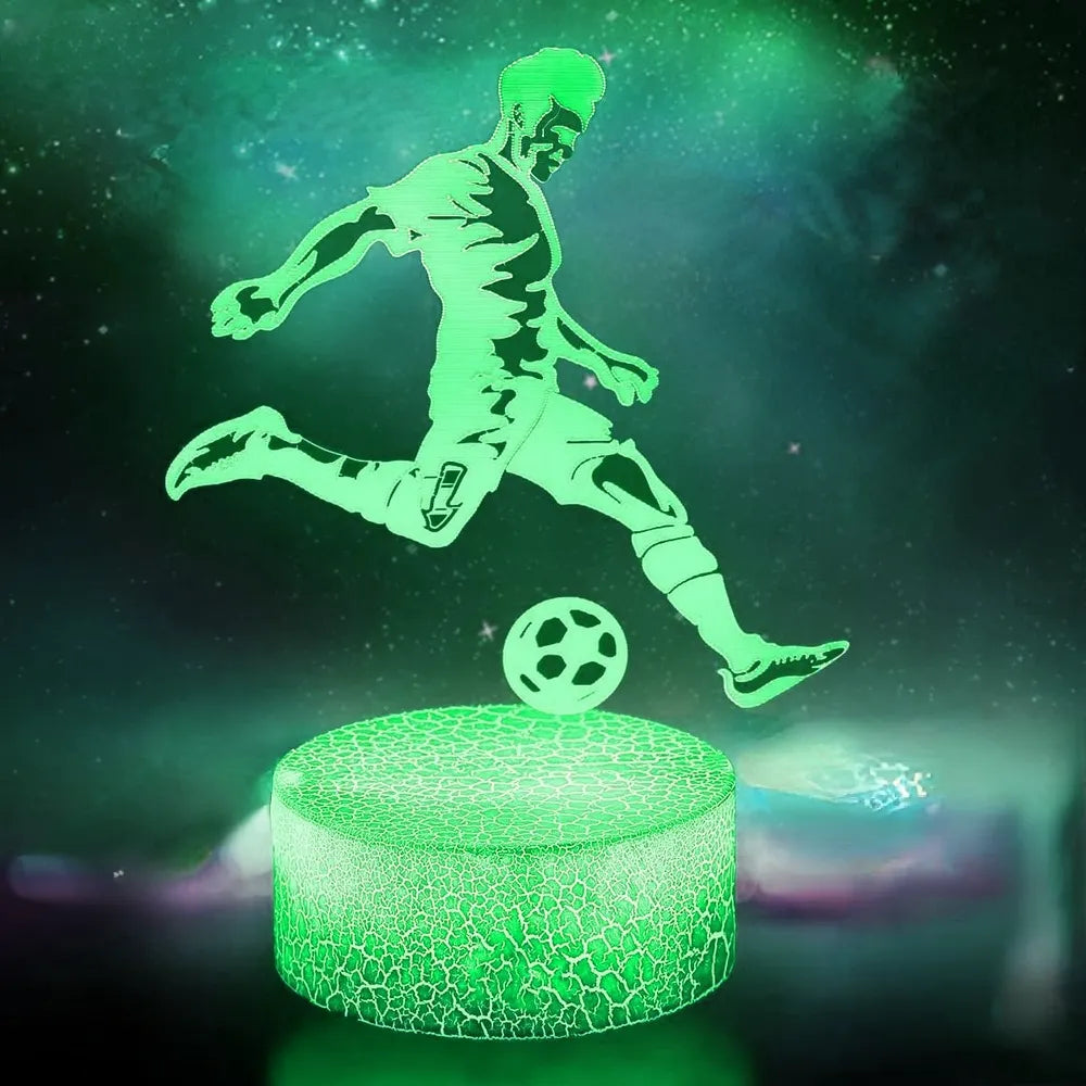 Nighdn LED Night Lights for Boys Football 3D Illusion Lamp 7 Colors Change Nightlight Bedroom Decor Birthday Christmas Gift Kids - Bebe Kool