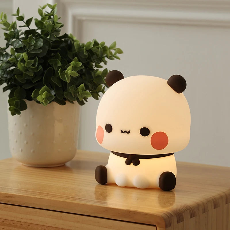 Bear Panda Led Night Light Lamp Bubu And Dudu Cute Animal Cartoon Nightlight for Kids Bedside Bedroom Living Room Decorative - Bebe Kool