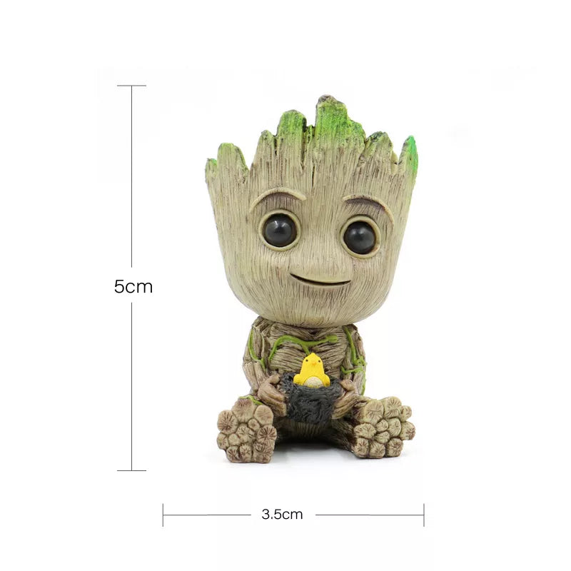 disney Marvel Avengers Groot Mini figure Pen Holder  Flower Pot Anime Toys Action Figure Sitting Groot Christmas Kids Toys Gifts - Bebe Kool