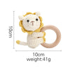 1pc Baby Teether Music Rattles for Kids Animal Crochet Rattle Elephant Giraffe Ring Wooden Babies Gym Montessori Children's Toys - Bebe Kool