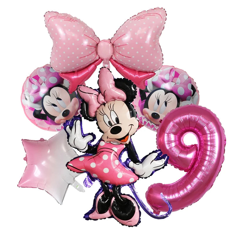 1set Disney Mickey Minnie Mouse Boys Girl Birthday Party Decor Kids Toys Ballon 1 2 3 4 5 6 7st Baby Shower Supplies Air Globos - Bebe Kool