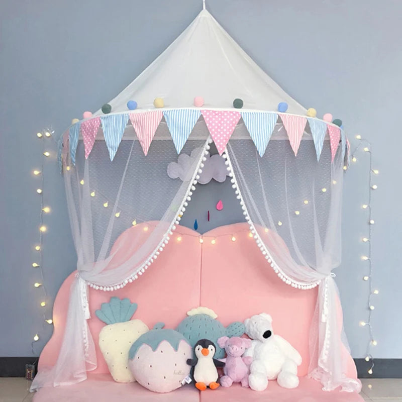 Tent for Kids Play House Portable Princess Castle Children Teepee Tent Baby Crib Netting Infant Mosquito Net Baby Bed Canopy - Bebe Kool