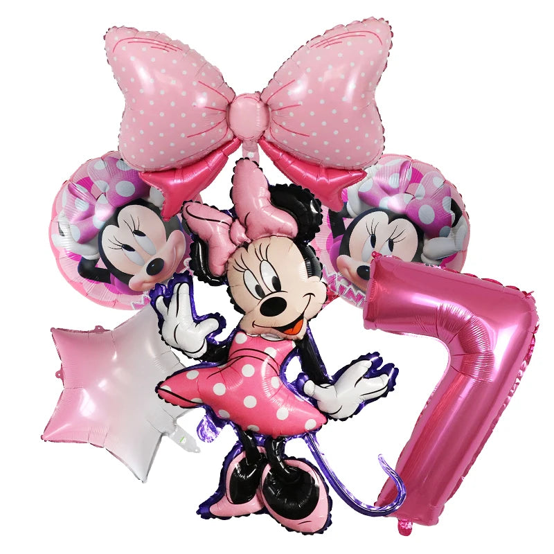 1set Disney Mickey Minnie Mouse Boys Girl Birthday Party Decor Kids Toys Ballon 1 2 3 4 5 6 7st Baby Shower Supplies Air Globos - Bebe Kool