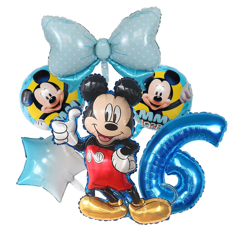 1set Disney Mickey Minnie Mouse Boys Girl Birthday Party Decor Kids Toys Ballon 1 2 3 4 5 6 7st Baby Shower Supplies Air Globos - Bebe Kool