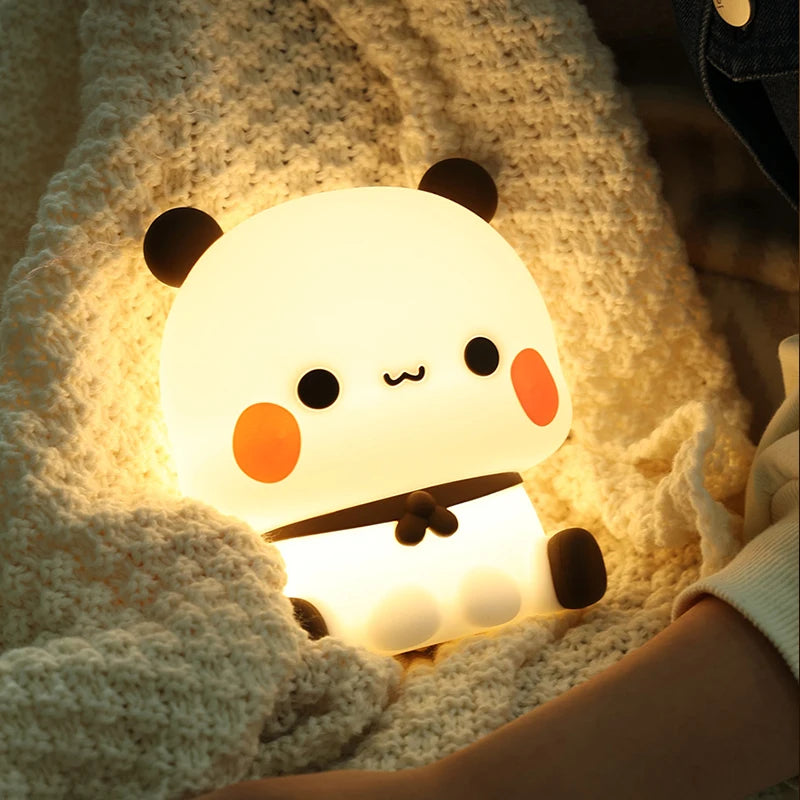 Bear Panda Led Night Light Lamp Bubu And Dudu Cute Animal Cartoon Nightlight for Kids Bedside Bedroom Living Room Decorative - Bebe Kool