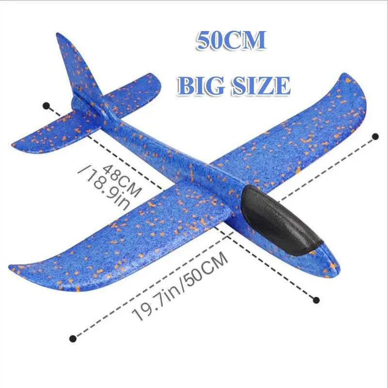 Large Foam Plane Glider Hand Throw Airplane Inertial EPP Bubble Planes Outdoor Launch Kids Toys for Children Boys Gift - Bebe Kool