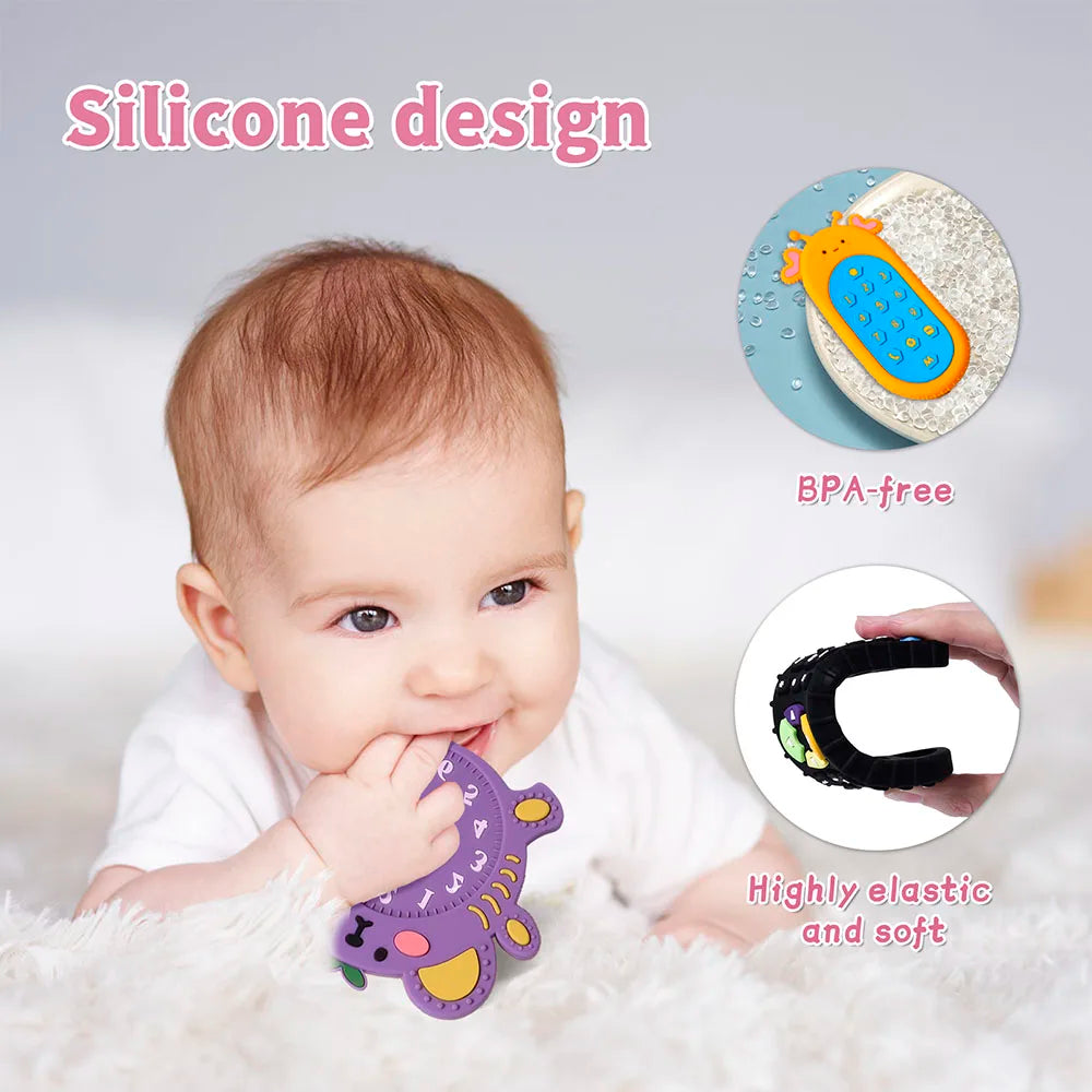 TYRY.HU 1Pc Baby Silicone Teether Toys Remote Control Shape Teether Rodent Gum Pain Relief Teething Toy Kids Sensory Educational - Bebe Kool