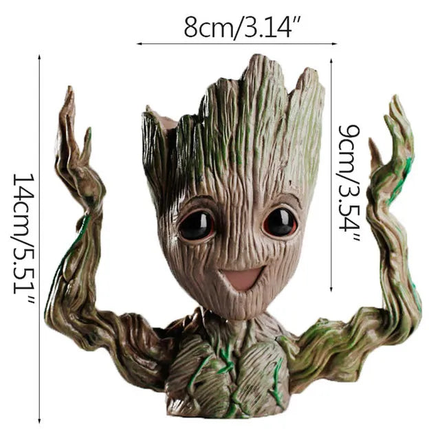 disney Marvel Avengers Groot Mini figure Pen Holder  Flower Pot Anime Toys Action Figure Sitting Groot Christmas Kids Toys Gifts - Bebe Kool