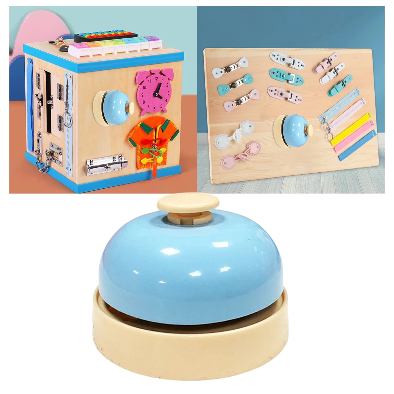 Montessori Busy Board Accessories: Bell, Sensory Toys for Kids, Preschool Learning" - Bebe Kool