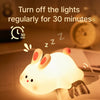 LED Night Lights Cute Sheep Panda Rabbit Silicone Lamp USB Rechargeable Timing Bedside Decor Kids Baby nightlight Birthday Gift - Bebe Kool