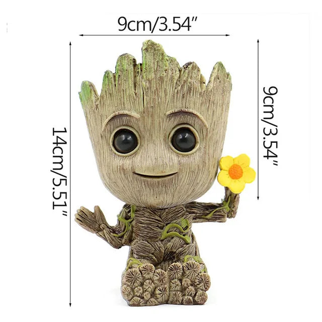 disney Marvel Avengers Groot Mini figure Pen Holder  Flower Pot Anime Toys Action Figure Sitting Groot Christmas Kids Toys Gifts - Bebe Kool