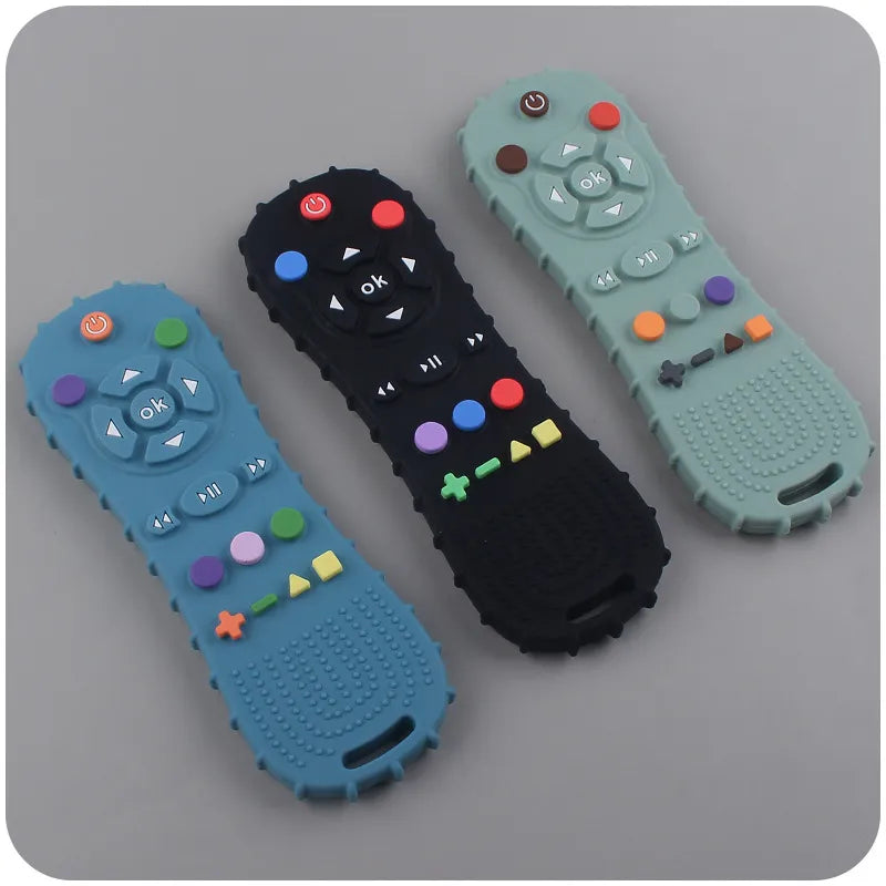 1Pcs Baby Teether TV Remote Control Shape Silicone Teether for Rodent Gum Pain Teething Toy Kids Sensory Educational Toy - Bebe Kool