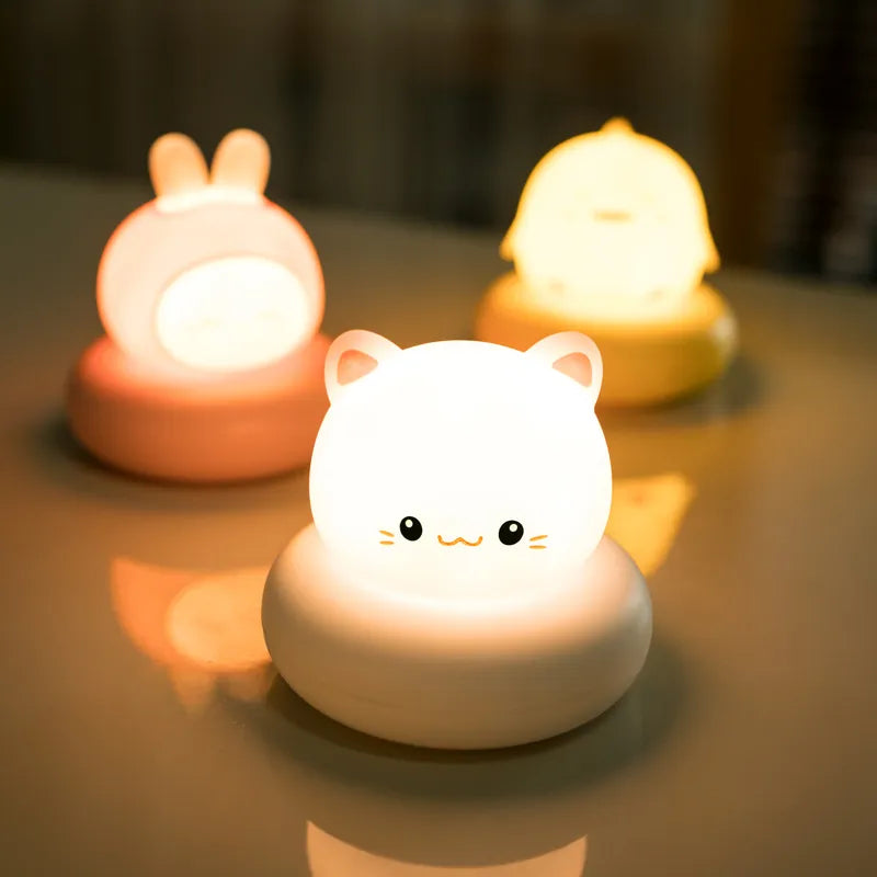 Nightlight Children's Night Light Bear Rabbit Baby Cute For Home Bedroom Kid USB Cartoon Led Lamp Christmas Gift - Bebe Kool