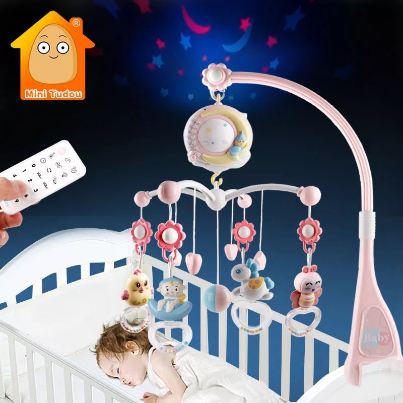 0-12 Months Crib Mobile: Musical Box, Soft Toys, Educational for Newborn Girl" - Bebe Kool