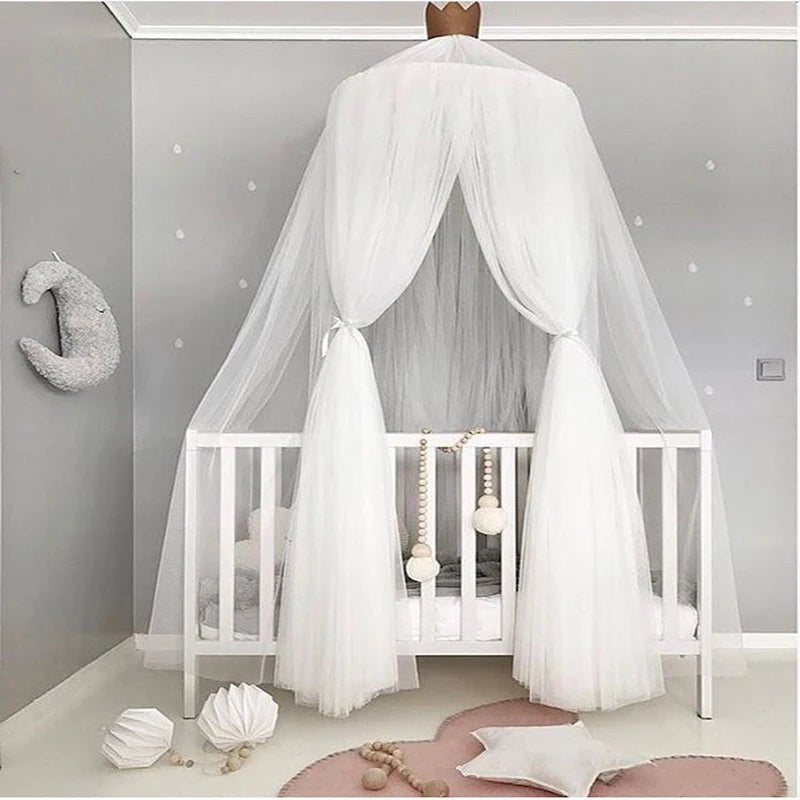 Hanging Baby Bed Canopy Mosquito Net Dome Dream Curtain Tent Baby Crib Netting Round Hung Kids Canopy Tent Children Room Decor - Bebe Kool