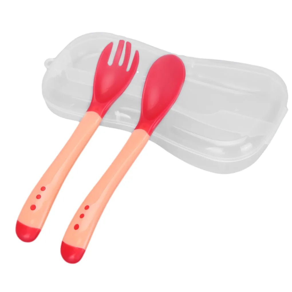 Hot Sale 3pcs/set Small Toddlers Utensils Plastic Baby Spoons Infant Feeding Tool Heat Sensitive Kids Tableware - Bebe Kool