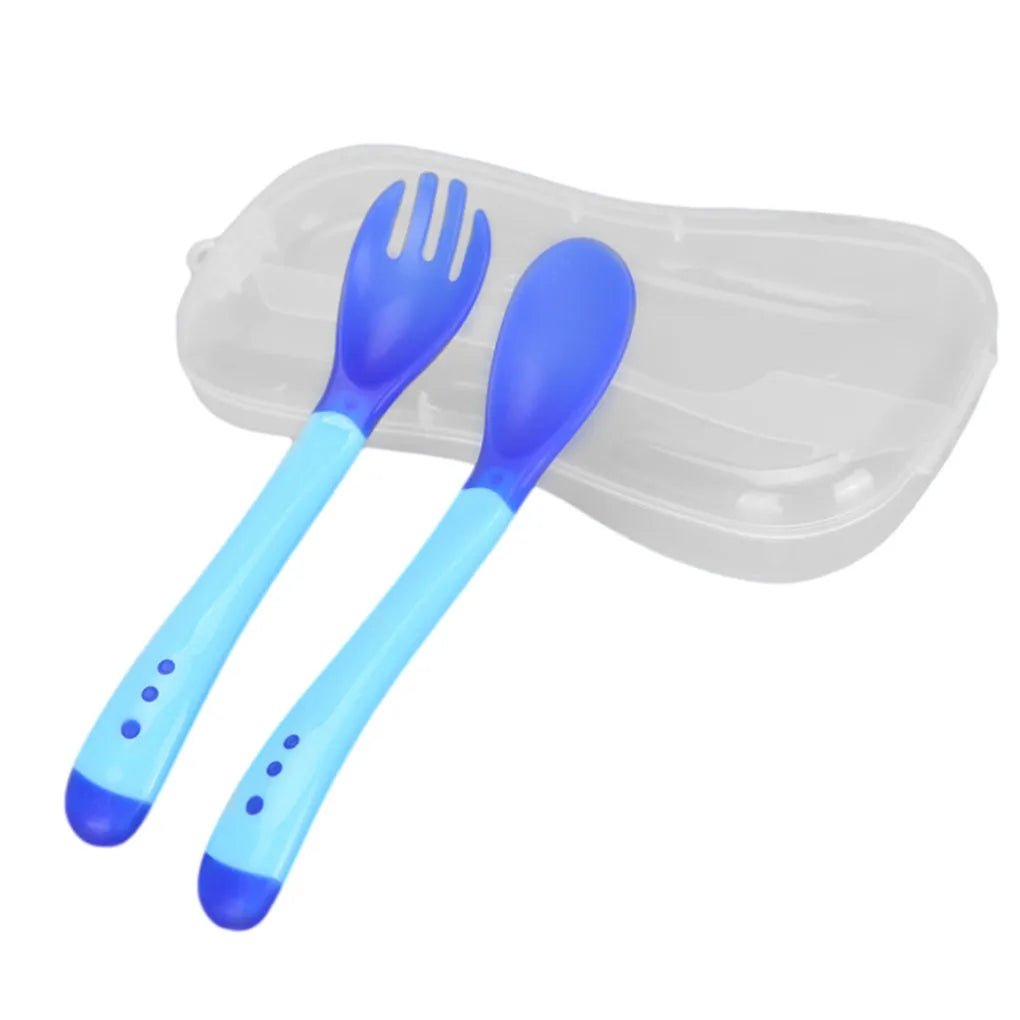 Hot Sale 3pcs/set Small Toddlers Utensils Plastic Baby Spoons Infant Feeding Tool Heat Sensitive Kids Tableware - Bebe Kool