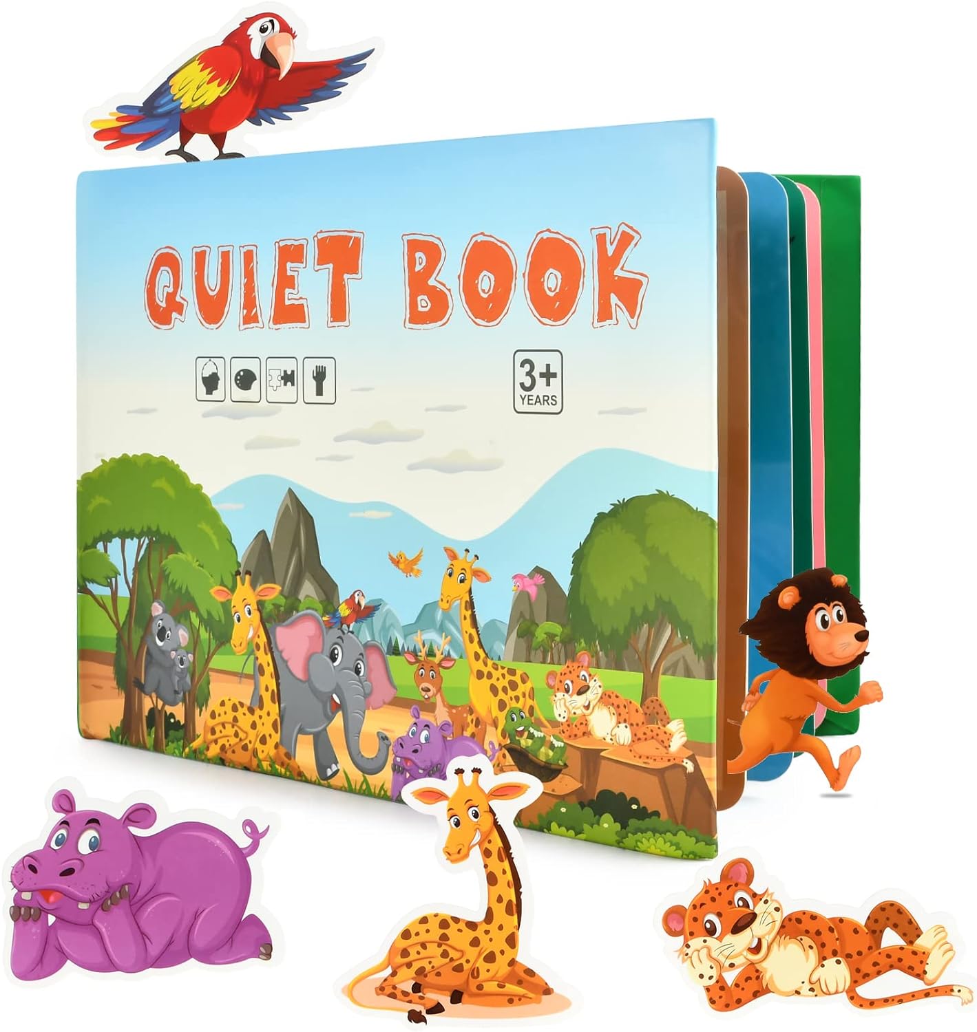 Silent and Busy Book for Children, Montessori Toy for Baby, Pasture, Friut, Animal, Sorting Game, Sticker, Gift - Bebe Kool