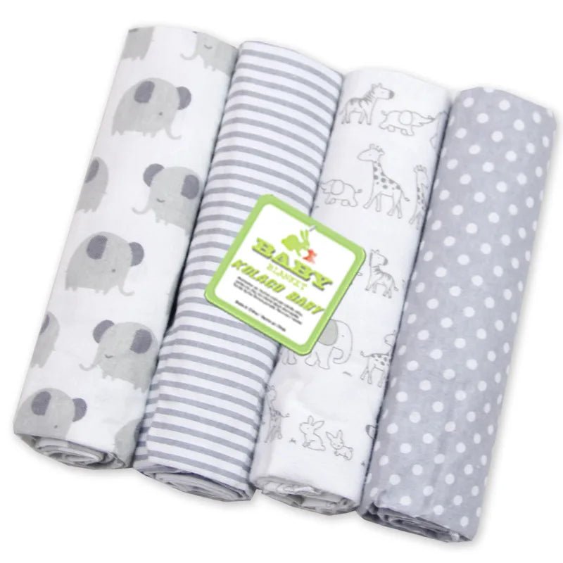 New 4pcs/pack 100% Cotton Baby Bed Sheets Receiving Baby Blanket Newborn Baby Bedding 76x76cm Supersoft Blanket Cobertor 23x23cm - Bebe Kool